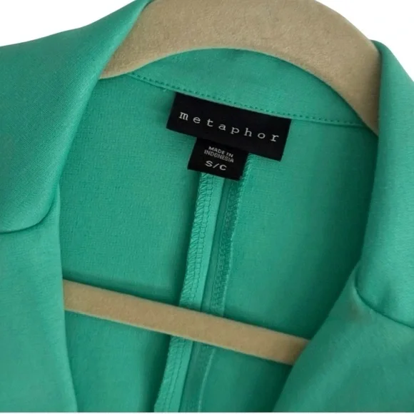 New Metaphor Mint Green Peplum Blazer Business Casual Lightweight Jacket Size S - Picture 5 of 8